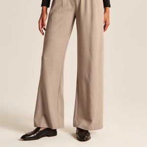 ABERCROMBIE & FITCH | Tailored Wide Leg Pants Light Khaki XXS